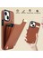 iPhone15 Plus Anti-Shock Kılıfı Tpu+Pu Deri+Metal Telefon Kapağı Kart Tutucu-Brown (Yurt Dışından) 5