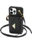 iPhone15 Pro Max Case Shockproof Pu Deri+Tpu Kabuklu Kart Torbası+Omuz Kayışı Black (Yurt Dışından) 1