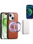 iPhone15 Plus Magsafe Deri+Pc+Tpu Cover-Brown ile Uyumlu Manyetik Kasa Için (Yurt Dışından) 2
