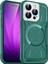 iPhone15 Pro Max Magnetic Telefon Kılıfı Tpu+Pc Kamera Lensli Film Yeşili ile Emici Kapak (Yurt Dışından) 1