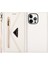 iPhone15 Pro Cüzdan Için Telefon Deri Kılıfı Zipper Cep Stand Telefon Kapağı Kısa+Uzun Kayış-Beyaz (Yurt Dışından) 1