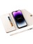 iPhone15 Pro Cüzdan Için Telefon Deri Kılıfı Zipper Cep Stand Telefon Kapağı Kısa+Uzun Kayış-Beyaz (Yurt Dışından) 3
