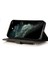 iPhone15 Pro Fermuar Cep Telefonu Kılıfı 5 Kart Yuvaları Buzağı Doku Pu Deri Stand Kapak Black (Yurt Dışından) 3