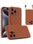iPhone15 Pro Back Case Rhombus Grid Pu+Tpu Telefon Kapağı Omuz Kayış-Brown (Yurt Dışından) 1