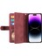iPhone15 Pu Deri Cüzdan Stand Kapak Kılıfı Fermuar Cep 9 Kart Yuvaları Telefon Kabuk-Kırmızı Kırmızı (Yurt Dışından) 3