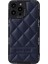 iPhone15 Pro Rhombic Grid Doku Kılıfı Pu Deri Kaplamalı Pc+Tpu Telefon Kapak Mavisi (Yurt Dışından) 1
