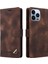 iPhone15 Pro Max Stand Kabuk Flip Cüzdan Anti-Çizgi Pu Deri Kılıf Cilt Touch Telefon Kapak Brown (Yurt Dışından) 1