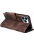 iPhone15 Pro Max Stand Kabuk Flip Cüzdan Anti-Çizgi Pu Deri Kılıf Cilt Touch Telefon Kapak Brown (Yurt Dışından) 4