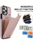 iPhone15 Pro Cep Telefonu Kılıfı Tpu+Pu Deri+Metal Telefon Kapağı Kart Tutucu Golü Altın (Yurt Dışından) 4