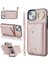 iPhone15 Fermuarı Cüzdanı Telefon Kılıfı Pu Derisi+Tpu Yüzük Kickstand Sırt Kapak 2 Kayış-Rose Altın (Yurt Dışından) 1