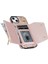 iPhone15 Fermuarı Cüzdanı Telefon Kılıfı Pu Derisi+Tpu Yüzük Kickstand Sırt Kapak 2 Kayış-Rose Altın (Yurt Dışından) 3