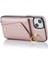iPhone15 Fermuarı Cüzdanı Telefon Kılıfı Pu Derisi+Tpu Yüzük Kickstand Sırt Kapak 2 Kayış-Rose Altın (Yurt Dışından) 4