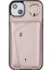 iPhone15 Fermuarı Cüzdanı Telefon Kılıfı Pu Derisi+Tpu Yüzük Kickstand Sırt Kapak 2 Kayış-Rose Altın (Yurt Dışından) 5