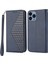 iPhone15 Pro Pu Deri Telefon Kılıfı Için Basklı Rhombus Desen Görüntüleme Stand Cüzdan Kapak Mavisi (Yurt Dışından) 1