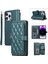iPhone15 Anti-Çizelge Pu+Tpu Fermuar Cüzdanı Telefon Kapağı Bilek Kayış Yeşili (Yurt Dışından) 1