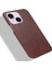 iPhone15 Slim-Thin Tele Kılıfı Için Litchi Doku Pu Deri Kaplamalı Tpu Şok Geçirmez Kapak-Kahverengi (Yurt Dışından) 4