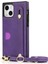 iPhone15 Plus Pu Pu Pu Deri Kaplı Tpu Kart Tutucu Kickstand Telefon Kapak-Mor (Yurt Dışından) 2