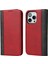iPhone15 Pro Bi-Renkli Ekleme Pu Deri Dergisi Destek Desteği Stand Cüzdan Kapak-Kırmızı+Siyah (Yurt Dışından) 1