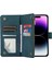 iPhone15 Pro Max Zipper Cep 9 Kart Yuvaları Deri Kabuk Cüzdan Stand Telefon Kılıfı 2 Kayış Yeşili (Yurt Dışından) 5