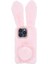 iPhone15 Pro Fluffy 3D Bunny Kulakları Kış Kış Sıcak Yumuşak Tpu Telefon Vaka-Pembe (Yurt Dışından) 1