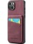 iPhone15 Kılıf Kartı Tutucu Damla Kanıtı Pu Deri+Tpu Telefon Kapak-Blue-Red (Yurt Dışından) 1