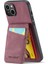 iPhone15 Kılıf Kartı Tutucu Damla Kanıtı Pu Deri+Tpu Telefon Kapak-Blue-Red (Yurt Dışından) 3