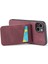 iPhone15 Kılıf Kartı Tutucu Damla Kanıtı Pu Deri+Tpu Telefon Kapak-Blue-Red (Yurt Dışından) 5