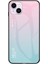 iPhone15 Plus Gradyan Renkli Telefon Kılıfı Temperli Cam+Tpu Şok Geçirmez Kapak Drahası Pembe Mavisi (Yurt Dışından) 1