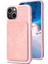 iPhone15 Plus Kart Yuvaları Için Kickstand Case Mat Pu Deri Kaplamalı Tpu Telefon Kapak-Pembe (Yurt Dışından) 2