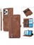 iPhone15 Pro For For For For For For Featible Stand Cüzdan Kılıfı 9 Kart Yuvaları Zipper Cep Pu Deri Telefon Kapağı Strap-Brown (Yurt Dışından) 1