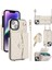 026 iPhone13/14 Kickstand Case Card Yuvaları Rhombus Grid Telefon Kapak-Beyaz (Yurt Dışından) 1