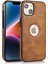 iPhone13 6.1 Inç Cep Telefonu Kasası Logo Tasarımı Tpu+Pu Deri Şok Geçirmez Arka Kapak Kahverengi (Yurt Dışından) 1