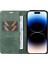 iPhone14 Pro Max Pu Deri Cüzdan Için Stand Yeşili ile Manyetik Kapanış Telefon Kılıfı (Yurt Dışından) 2