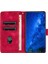 iPhone11 Pro Max Için Retro Deri Telefon Kılıf Hatları Dingi Flip Cüzdan Standı Kapak Kırmızısı (Yurt Dışından) 2
