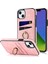 Kart Yuvaları iPhone15 Retro Pu Deri Kaplamalı Tpu Kılıfı ile Telefon Kapağı Yüzük Kickstand-Pink ile (Yurt Dışından) 1