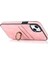 Kart Yuvaları iPhone15 Retro Pu Deri Kaplamalı Tpu Kılıfı ile Telefon Kapağı Yüzük Kickstand-Pink ile (Yurt Dışından) 2