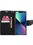 iPhone15 Plus Case Canvas Texture Pu Deri Stand Telefon Kapak Black (Yurt Dışından) 2