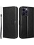 iPhone15 Pro Max Case Crazy Horse Doku Deri Deri Stand Anti-Fall Telefon Kapak Black (Yurt Dışından) 1