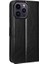 iPhone15 Pro Max Case Crazy Horse Doku Deri Deri Stand Anti-Fall Telefon Kapak Black (Yurt Dışından) 5