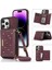 iPhone15 Pro Max Pu Deri+Tpu Kickstand Cover Rhinestone Dekor Cüzdan Rfıd Omuz Askılı Kırmızılı Telefon Kasası (Yurt Dışından) 1