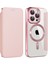 iPhone15 Pro Max Kart Tutucu Için Telefon Kılıfı Rfıd Engelleme Elektrapılaşma Deri Kapağı Magsafe-Pink ile Uyumlu (Yurt Dışından) 1