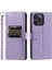 iPhone15 Pro Max Case Deri Telefon Kapağı Stand Stand Cüzdanı El Strap-Purple (Yurt Dışından) 1