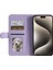 iPhone15 Pro Max Case Deri Telefon Kapağı Stand Stand Cüzdanı El Strap-Purple (Yurt Dışından) 2