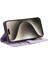 iPhone15 Pro Max Case Deri Telefon Kapağı Stand Stand Cüzdanı El Strap-Purple (Yurt Dışından) 3
