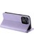 iPhone15 Pro Max Case Deri Telefon Kapağı Stand Stand Cüzdanı El Strap-Purple (Yurt Dışından) 4