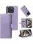 iPhone15 Pro Max Case Deri Telefon Kapağı Stand Stand Cüzdanı El Strap-Purple (Yurt Dışından) 5