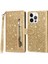 iPhone15 Pro Cüzdan Deri Telefon Kılıfı Zipper Cep Stand Glittery Telefon Kapağı-Sold (Yurt Dışından) 1
