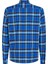 Slim Fit Düğmeli Yaka Mavi Erkek Gömlek MW0MW33780 3