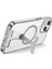iPhone 15 Plus Uyumlu Kılıf Wiwu FYY-014 Magsafe Şarj Özellik Alüminyum Alaşım Metal Standlı Şeffaf 3