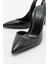 Twine Siyah Cilt Kadın Topuklu Ayakkabı 3